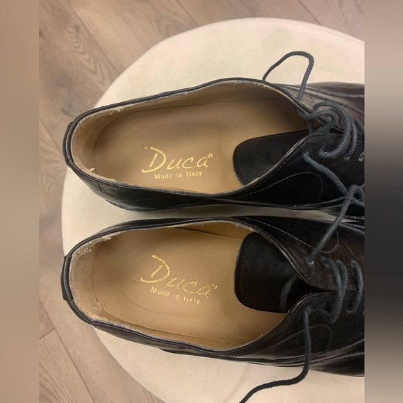 DUCA Black Leather Dress Shoes Size 44/ US 10 - Picture 11 of 15